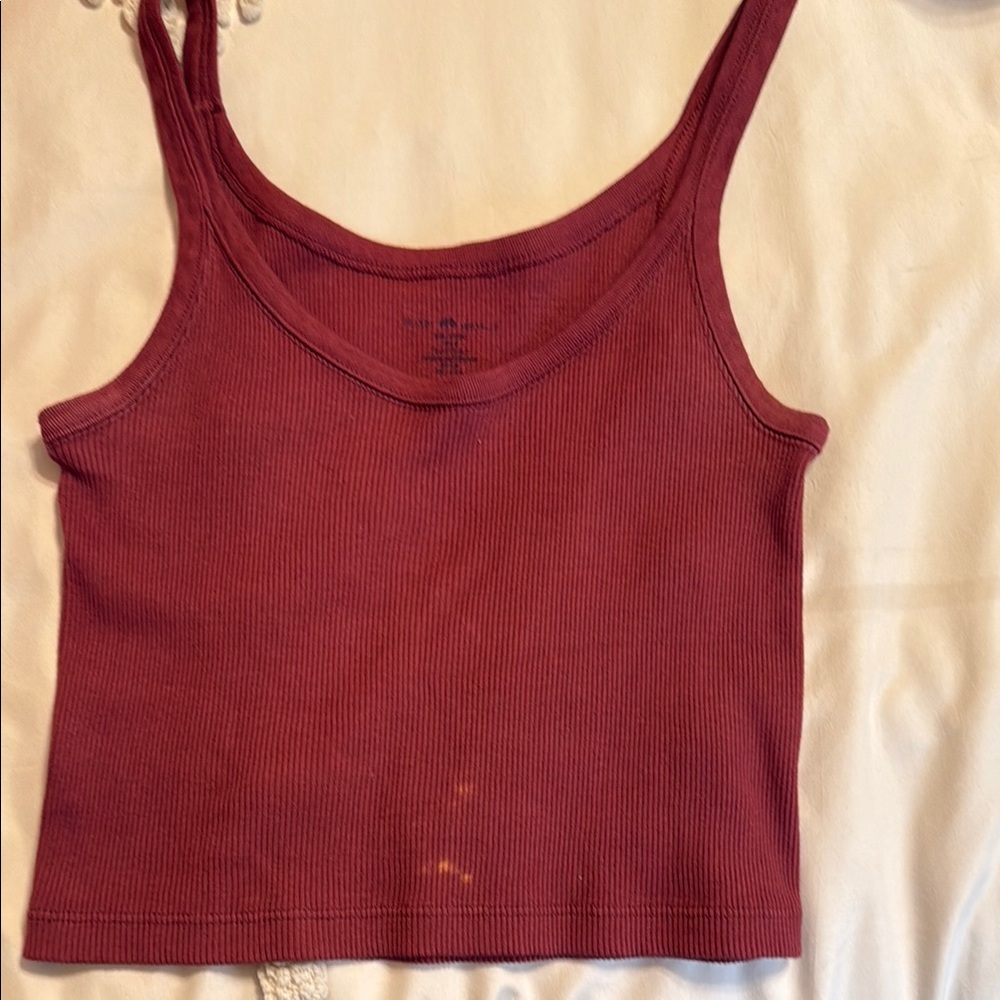 Women's Ribbed Tank Top - Burgundy